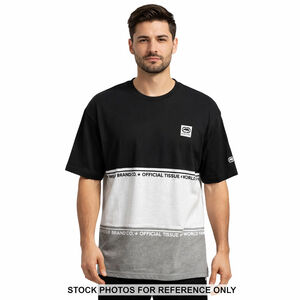 Ecko Unltd Colorblock Rhino Logo T-Shirt L Black White Gray Streetwear Graphic T